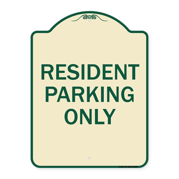 Signmission Resident Parking Only Heavy-Gauge Aluminum Architectural Sign, 24" x 18", TG-1824-22982 A-DES-TG-1824-22982 - main